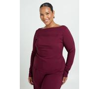 Boohoo Plus Pleated Front Woven Top In Burgundy burgundy 26
