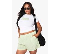 boohoo Plus Pretty Girls Drink Matcha Fitted T-Shirt in White | Size: 22
