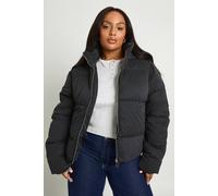 Boohoo Plus Quilted Puffer Jacket In Black black 16