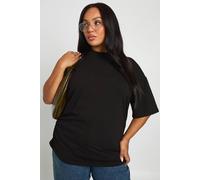 Boohoo Plus Ruched Side Oversized T-Shirt In Black black 28