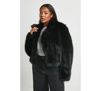 Boohoo Plus Short Faux Fur Jacket In Black black 26