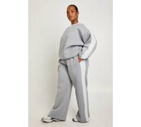 Boohoo Plus Side Contrast Wide Leg Joggers In Grey grey 20