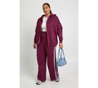 Boohoo Plus Side Stripe Wide Leg Joggers In Burgundy burgundy 24