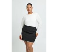 Boohoo Plus Structured Diamante Trim Mini Skirt In Black black 18