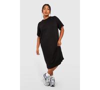 Boohoo Plus T-Shirt Midi Dress In Black black 28
