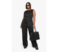 Boohoo Plus Tailored Slim Leg Trouser In Black black 16