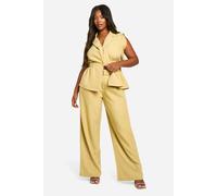 Boohoo Plus Tailored Wide Leg Trouser In Taupe taupe 20