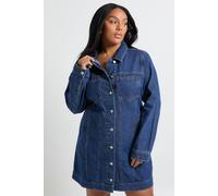 Boohoo Plus Western Denim Mini Dress In Indigo indigo