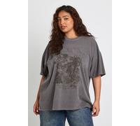 Boohoo Plus World Tour Band T-Shirt In Black black 22