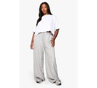 Boohoo Plus Woven Drawstring Wide Leg Trouser In Grey grey 24