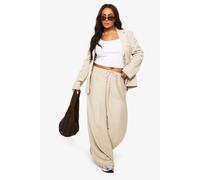 Boohoo Plus Woven Drawstring Wide Leg Trouser In Stone stone 26