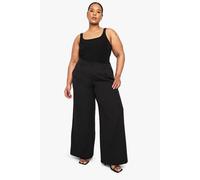Boohoo Plus Woven Tailored Straight Leg Trouser In Black black 16