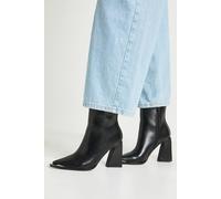 Boohoo Pointed Flared Heel Ankle Boots In Black black 4