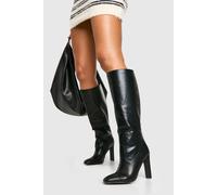 Boohoo Pointed Knee High Boots In Black black 8