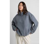 boohoo Women's Polar Fleece Half Zip Funnel Neck Sweatshirt in Charcoal | Size: XS