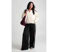 Boohoo Polar Fleece Half Zip Funnel Neck Sweatshirt In Cream cream XL