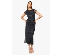 Boohoo Polka Dot T-Shirt Midaxi Dress In Black black 10