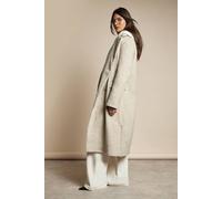 Boohoo Premium Longline Wool Look Coat In Stone stone 12
