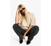 Boohoo Premium Soft Touch Interlock Oversized T-Shirt In Stone stone 16