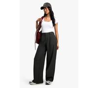 Boohoo Premium Woven Slouchy Wide Leg Tailored Trouser In Charcoal charcoal 16