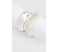 boohoo Women's Resin Chunky Bangle Bracelets 2 Pack in Silver
