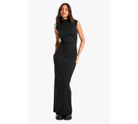 Boohoo Rib Column Maxi Dress In Black black 10