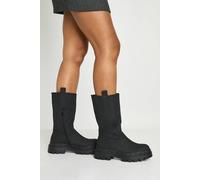 Boohoo Rubber Calf Height Chunky Boots In Black black 4