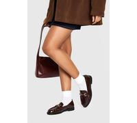 Boohoo Ruched Hardware Detail Loafers In Burgundy burgundy 3