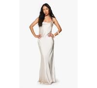 Boohoo Satin Cowl Neck Maxi Dress In Champagne champagne 10