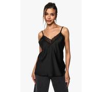 Boohoo Satin Lace Trim Cami In Black black 8