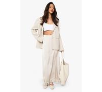 Boohoo Satin Lace Trim Maxi Slip Skirt In Champagne champagne 10