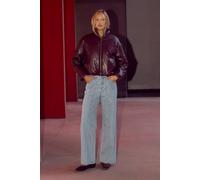 Boohoo Seam Detail Straight Leg Jean In Bleached Blue bleached blue 14