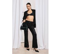 Boohoo Sequin Flared Trousers In Black black 6