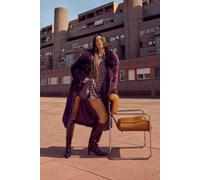 Boohoo Shaggy Fur Maxi Coat With Clasps In Plum plum 10