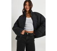 Boohoo Short Puffer Jacket In Black black 14