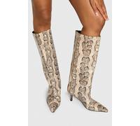 Boohoo Snake Stiletto Column Pointed Knee High Boots snake 4