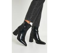 boohoo Women's Sock Flared Heel Ankle Boots in Black | Size: 7