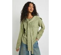 Boohoo Soft Knit Boxy Fit Knitted Cardigan And Overlay In Olive olive L