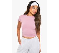 Boohoo Soft Slinky Cap Sleeve Crew Neck Top In Dusky Pink dusky pink 12