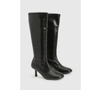 Boohoo Stretch Sock Stiletto Boots In Black black 8