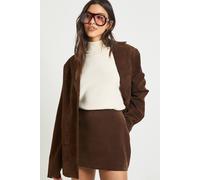 Boohoo Suede Look Mini Skirt In Chocolate chocolate 12