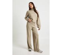 Boohoo Super Soft Knitted Crop Jumper And Wide Leg Trouser Co-Ord In Taupe taupe 10