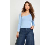 Boohoo Super Soft Long Sleeve Strap Detail Top In Dusty Blue dusty blue 8