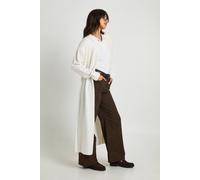 Boohoo Super Soft Longline Knitted Maxi Cardigan In Cream cream L