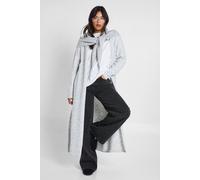 Boohoo Super Soft Longline Knitted Maxi Cardigan In Grey grey