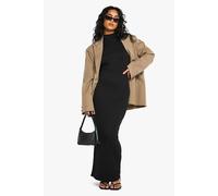 Boohoo Super Soft Racer Neck Maxi Dress In Black black 16