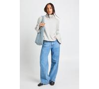 Boohoo Super Soft Roll Neck Oversized Jumper In Grey grey M