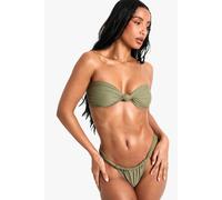Boohoo Swimwear Essentials Bandeau Bikini Top In Khaki khaki 16