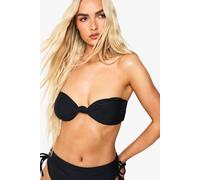 Boohoo Swimwear Essentials Fuller Bust Bandeau Bikini Top In Black black 6