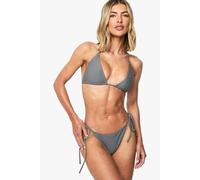 Boohoo Swimwear Essentials Triangle Bikini Top In Slate slate 8